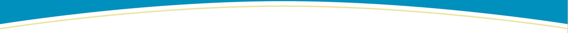 A blue header with a white and yellow curved arch design at the bottom.