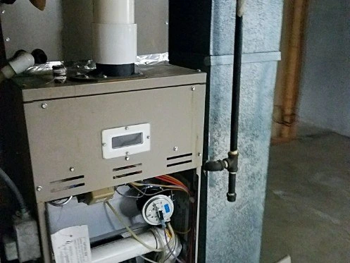 Furnace with front panel removed